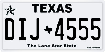 TX license plate DIJ4555