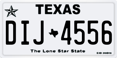 TX license plate DIJ4556