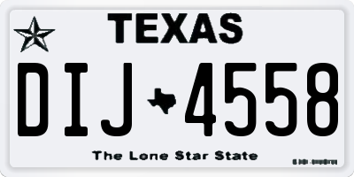 TX license plate DIJ4558