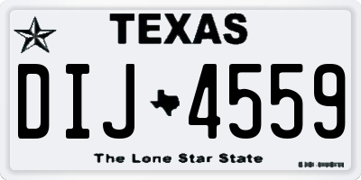 TX license plate DIJ4559