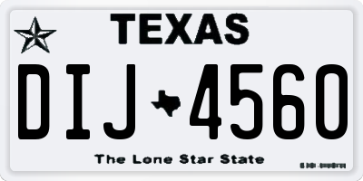 TX license plate DIJ4560