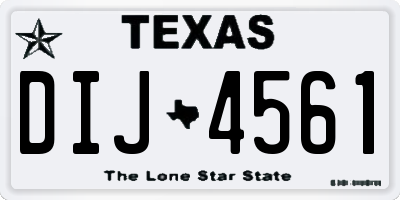 TX license plate DIJ4561