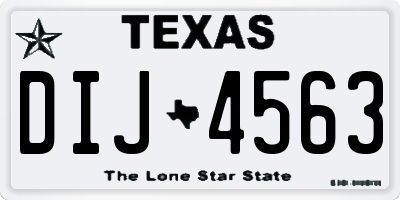 TX license plate DIJ4563