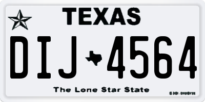 TX license plate DIJ4564