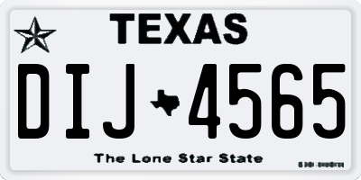TX license plate DIJ4565