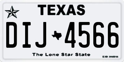 TX license plate DIJ4566