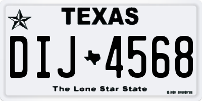 TX license plate DIJ4568
