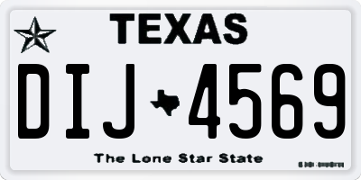 TX license plate DIJ4569