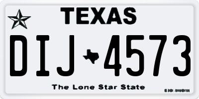TX license plate DIJ4573
