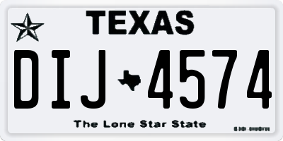TX license plate DIJ4574