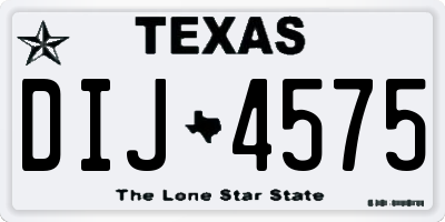 TX license plate DIJ4575