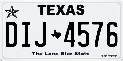 TX license plate DIJ4576