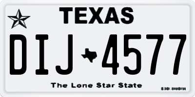 TX license plate DIJ4577