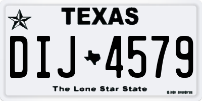 TX license plate DIJ4579