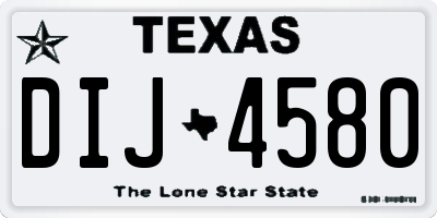 TX license plate DIJ4580