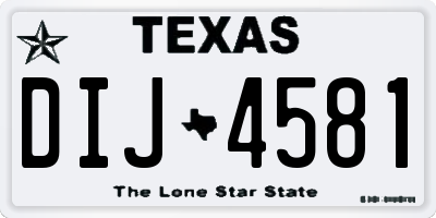 TX license plate DIJ4581