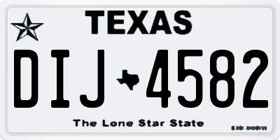 TX license plate DIJ4582