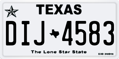 TX license plate DIJ4583