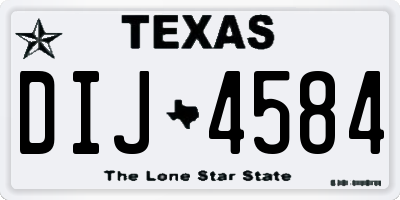 TX license plate DIJ4584
