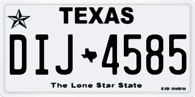 TX license plate DIJ4585