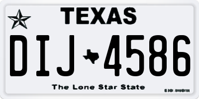 TX license plate DIJ4586