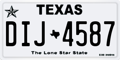 TX license plate DIJ4587