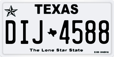 TX license plate DIJ4588