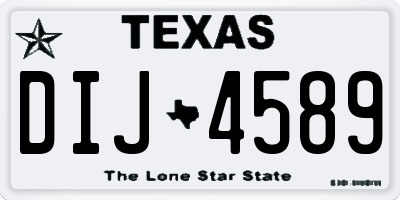 TX license plate DIJ4589