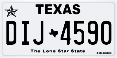 TX license plate DIJ4590