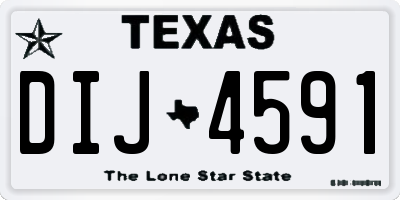 TX license plate DIJ4591