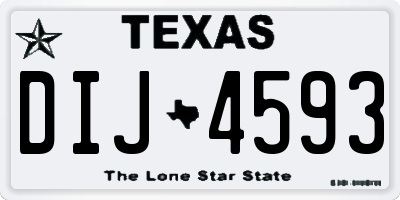 TX license plate DIJ4593
