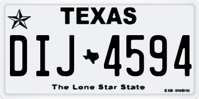 TX license plate DIJ4594