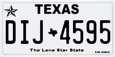 TX license plate DIJ4595