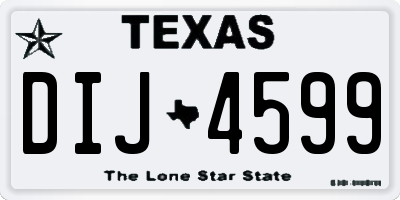 TX license plate DIJ4599