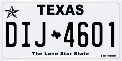 TX license plate DIJ4601