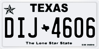 TX license plate DIJ4606