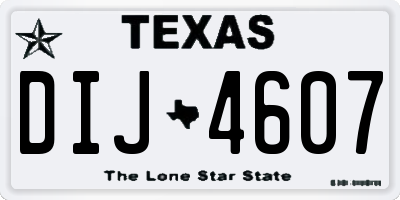 TX license plate DIJ4607