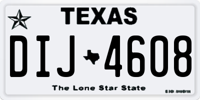 TX license plate DIJ4608