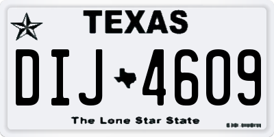 TX license plate DIJ4609