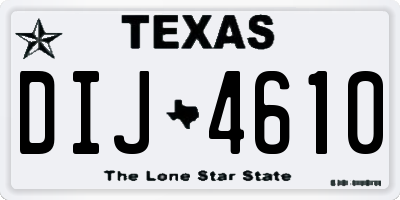 TX license plate DIJ4610