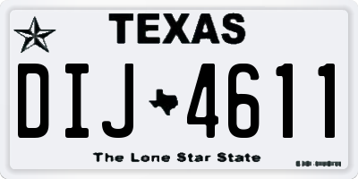 TX license plate DIJ4611