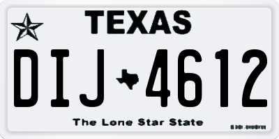 TX license plate DIJ4612