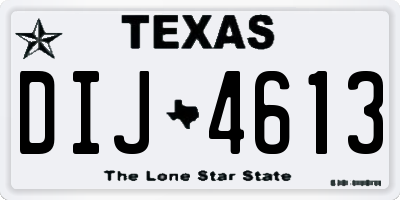 TX license plate DIJ4613
