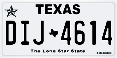 TX license plate DIJ4614