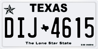 TX license plate DIJ4615