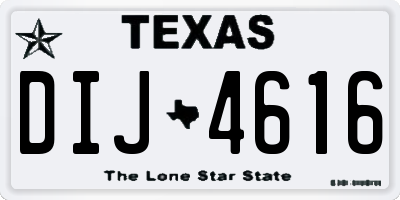 TX license plate DIJ4616