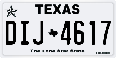 TX license plate DIJ4617