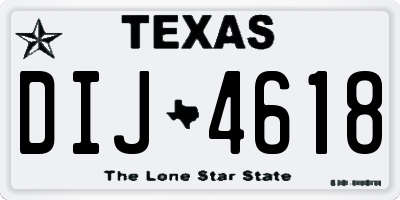 TX license plate DIJ4618