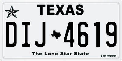 TX license plate DIJ4619