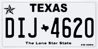 TX license plate DIJ4620